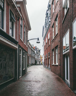 Alley amidst residential buildings