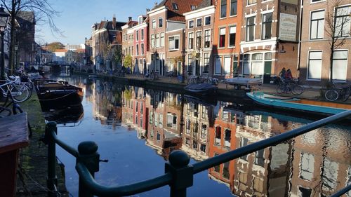 Canal passing through city