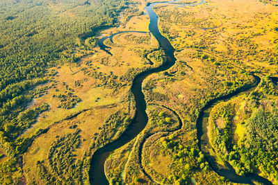 Aerial view of road