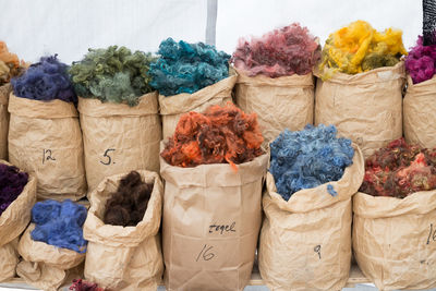 Various flowers for sale in market