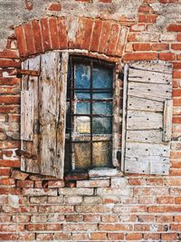 Window of abandoned building