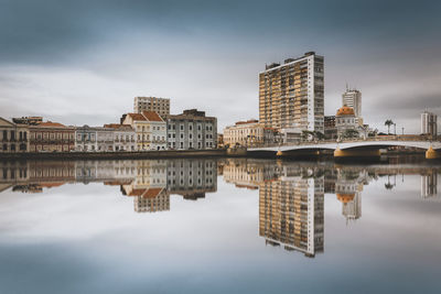 Reflection of buildings in river