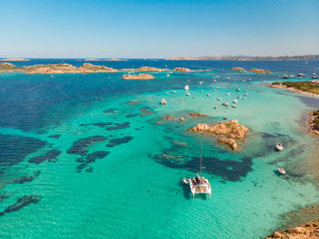 High angle view of sea against sky