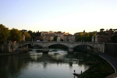 High angle view of bridge over river