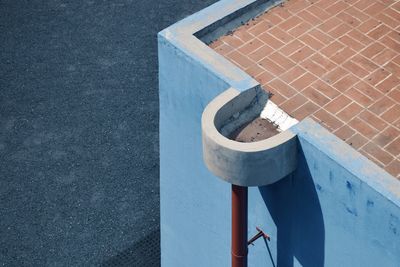 High angle view of wall by swimming pool