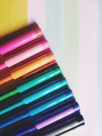 Close-up of colorful papers