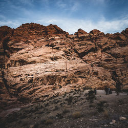 Low angle view of rocky mountain