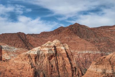 Scenic view of rock formations against sky