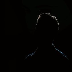 Blurred motion of people at night