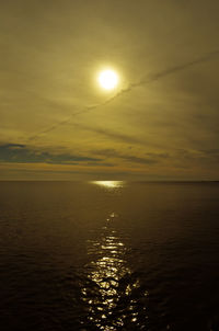 Scenic view of sea against sky at sunset