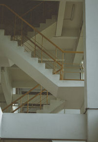 High angle view of spiral staircase in building