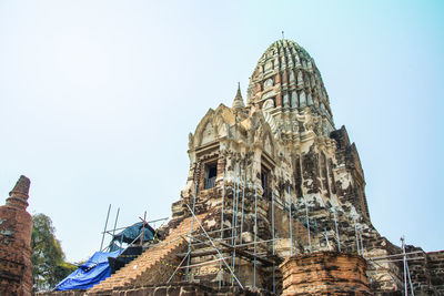 Low angle view of temple against clear sky