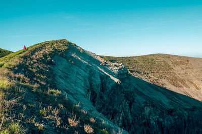 Scenic view of mountains against clear sky