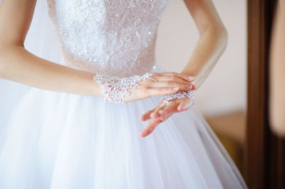 Woman wearing a wedding dress