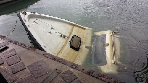 High angle view of building by lake