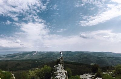 Scenic view of mountains against sky