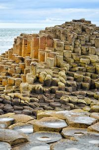 Stone wall on beach