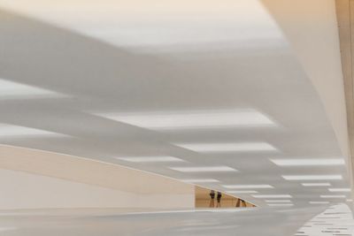 White image of staircase in building