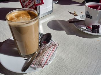 Coffee cup on table