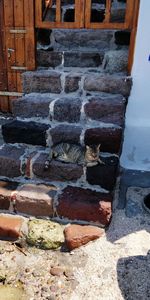 High angle view of old building