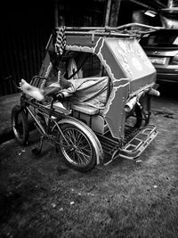 Motorcycle on horse cart