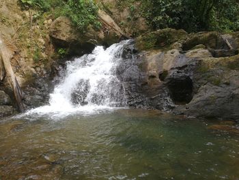 Scenic view of waterfall