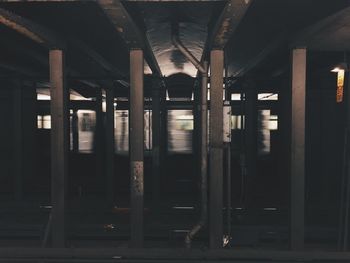 Full frame shot of illuminated corridor
