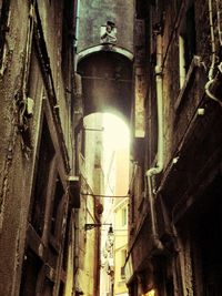 Low angle view of building at night