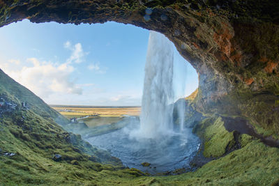 Scenic view of waterfall