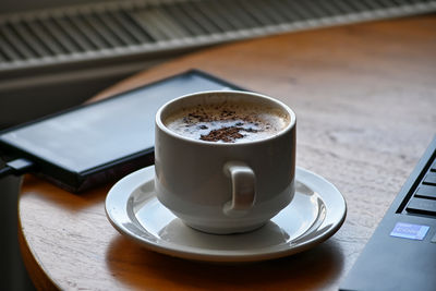 Close-up of coffee on table