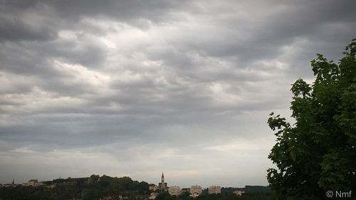 Cloudy sky over city