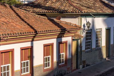 Colonial style streets and houses in the old and historic city of diamantina in minas gerais