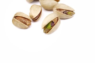 High angle view of food against white background