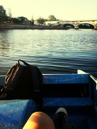 Cropped image of boat in river