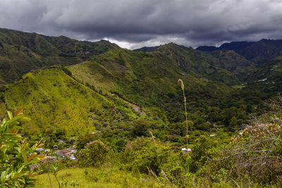 Scenic view of mountains against sky