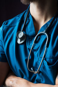 Male nurse with a stethoscope essential workers