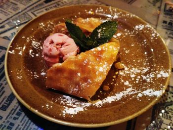 Close-up of served food in plate