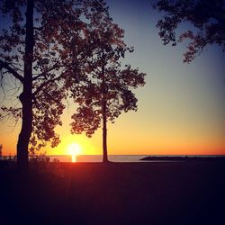 Scenic view of sunset over sea