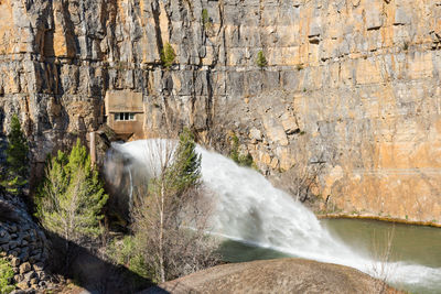 Scenic view of waterfall