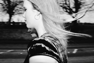 Woman looking at camera