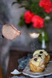 Italian pastry - zeppole di san giuseppe baked cream puffs made from choux pastry home made 