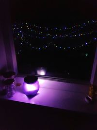 View of illuminated lights at night