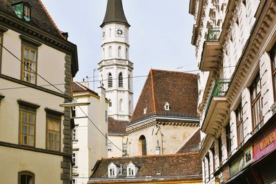 Low angle view of buildings in city