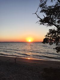 Scenic view of sea at sunset