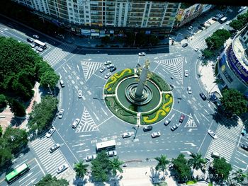 High angle view of city street