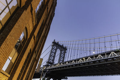 Low angle view of suspension bridge