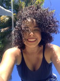 Young woman swimming in sea