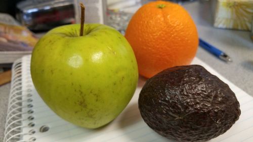 Close-up of fruits on table