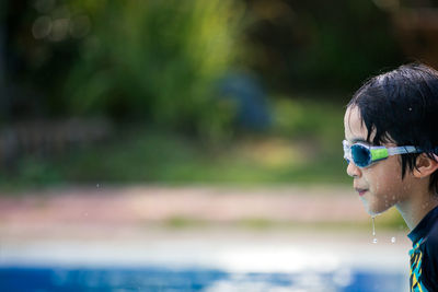 Close-up of man in swimming pool