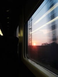 View of train through window